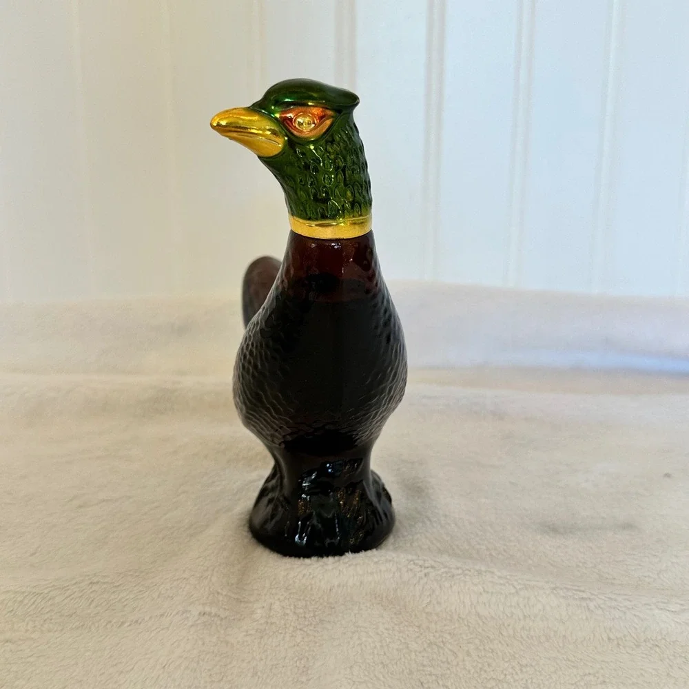 Avon Pheasant Decanter Men 5oz Brown Green Excellent Vintage‎ Glass After Shave